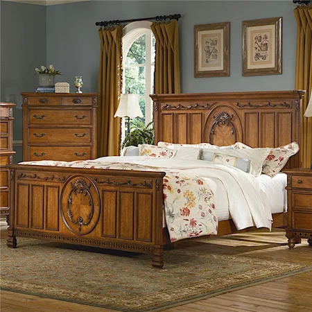 Traditional Queen Panel Headboard and Footboard Bed